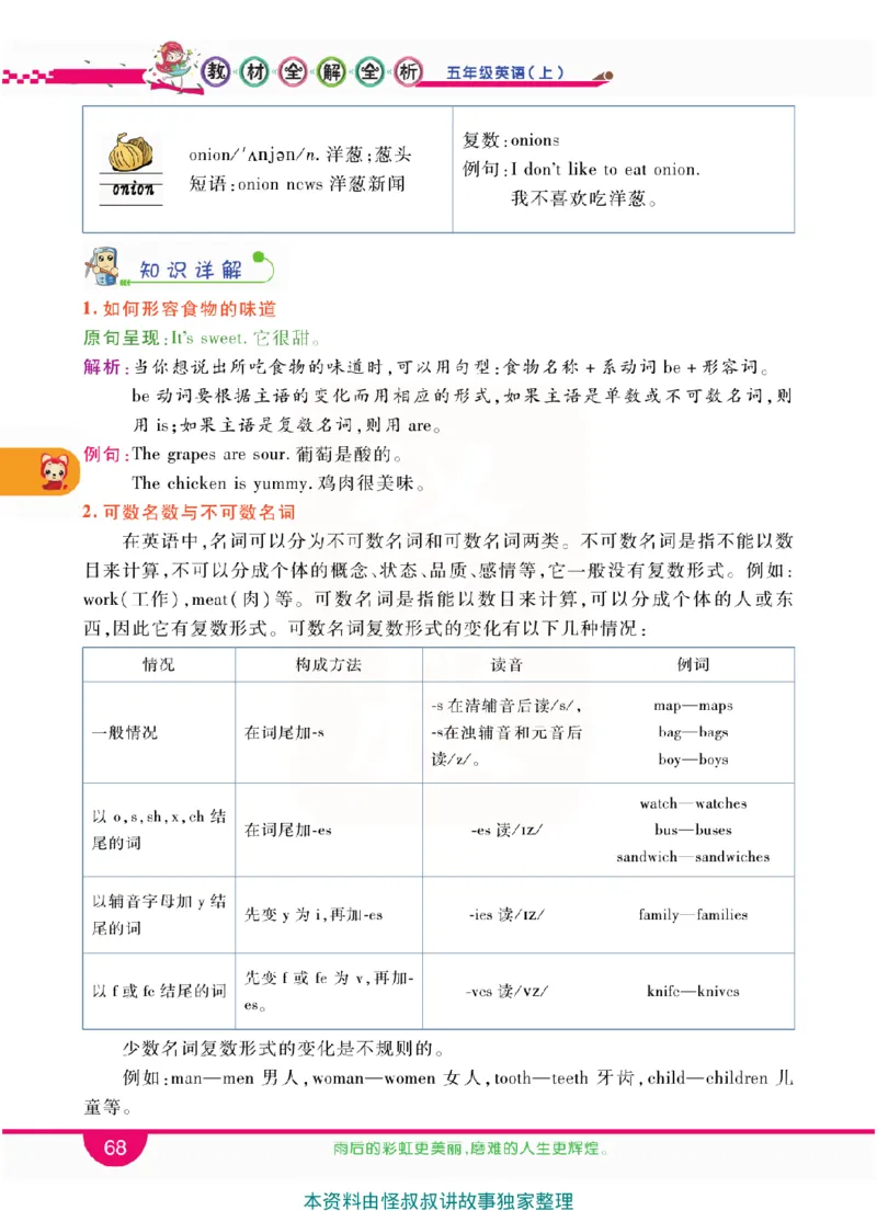 小学教材全解全析-人教数英语5上_《教材全解》小学1-6年级_《小学教材全解全析》_1-6年级上册_英语