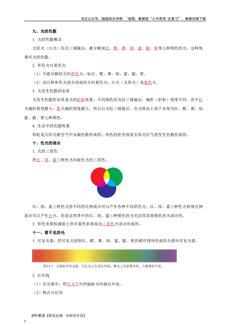 专题04光现象（知识梳理典例练习）（教师版）_02中考总复习（2026版更新中）_04-物理-中考总复习_2024年中考复习资料_一轮复习_更新2024年中考物理一轮复习精品资料_配套练习
