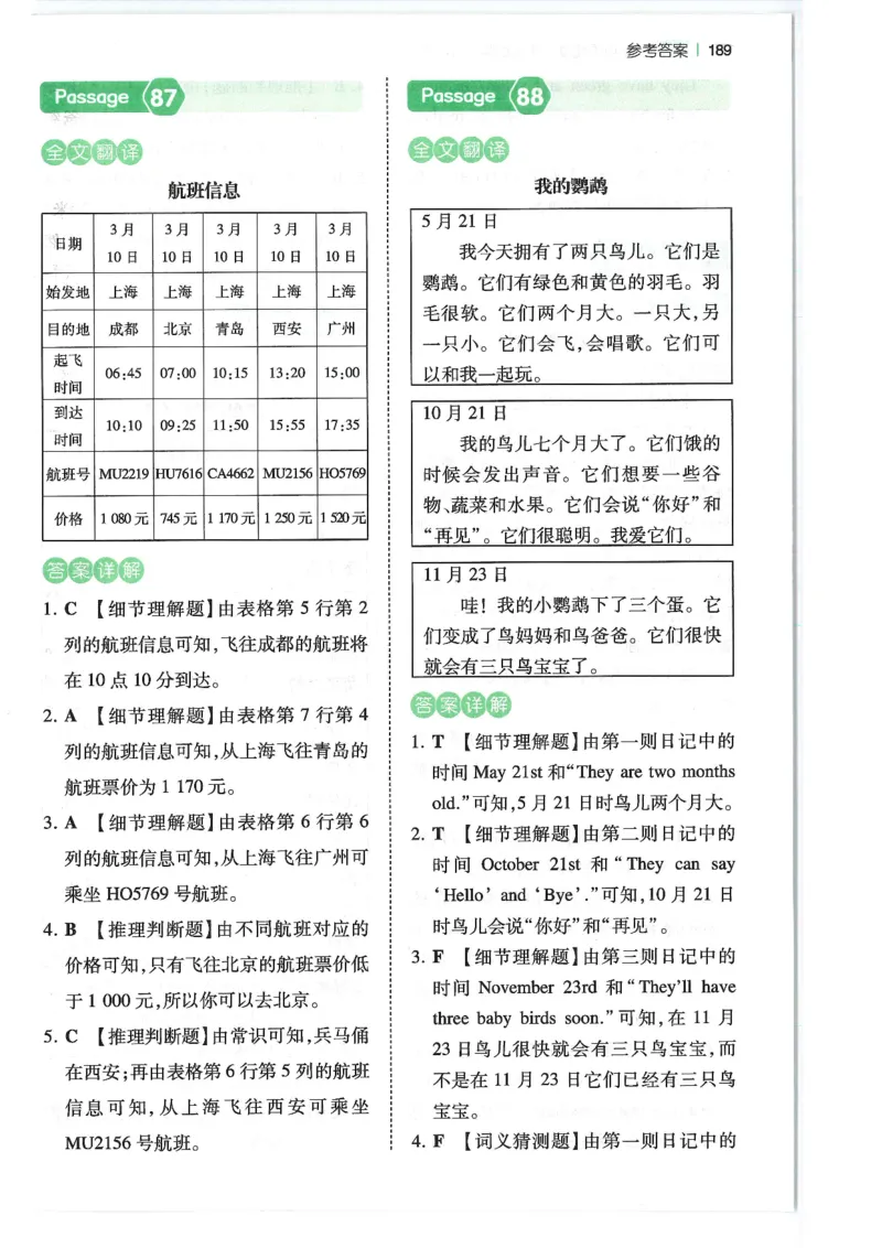 五年级25版《一本小学英语阅读训练100篇》（第8版）答案解析_26春四年级上下册人教版_四上英语合集人教版PEP英语四年级上册新教材（教学视频+课件+动画+音频+练习+教案）_17练习资料