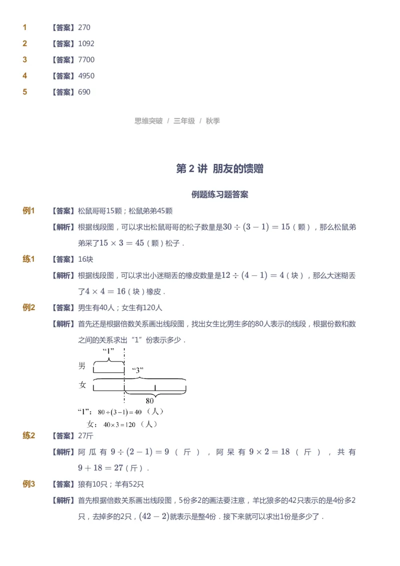 课本+自我巩固+课堂落实（答案）_《爱学习》小学初中数学和奥数资料_高斯数学爱学习课件_3奥数思维突破_高斯爱学习思维突破奥数1-6阶四季版34年级_3年级思维突破春秋寒暑课件_603