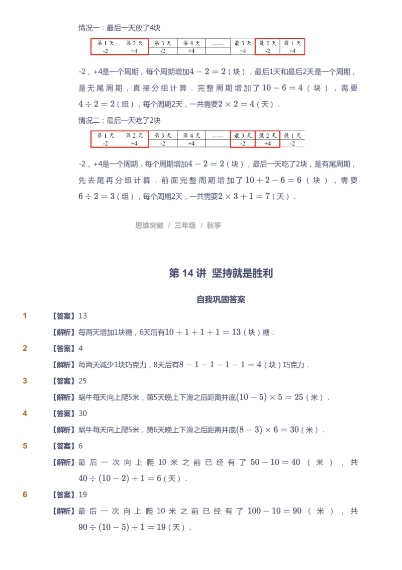 课本+自我巩固+课堂落实（答案）_《爱学习》小学初中数学和奥数资料_高斯数学爱学习课件_3奥数思维突破_高斯爱学习思维突破奥数1-6阶四季版34年级_3年级思维突破春秋寒暑课件_603