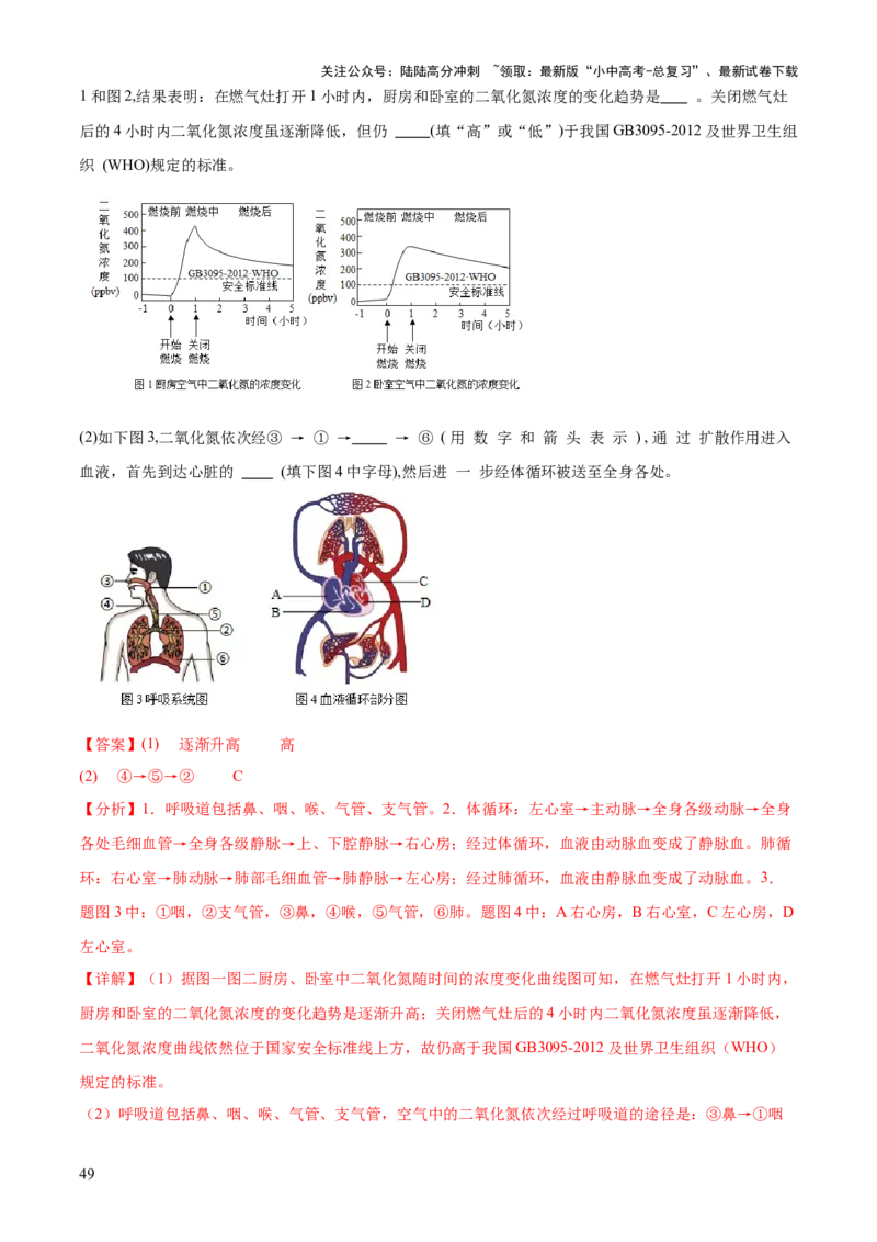 专题04人体生理与健康（一）（4大答题模板）（解析版）_02中考总复习（2026版更新中）_08-生物-中考总复习_2025中考复习资料_2025年中考生物答题方法模板