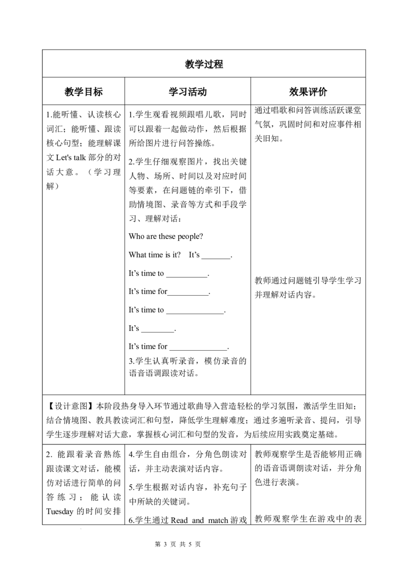 Unit3第4课时PartBLet&rsquo;stalk&Actandsay(教学设计)英语人教PEP版四年级下册（新教材）_4下-新英语人教PEP版（2026持续更新）_01课件+教案+学习任务单+练习（更新完第4单元）_2教案