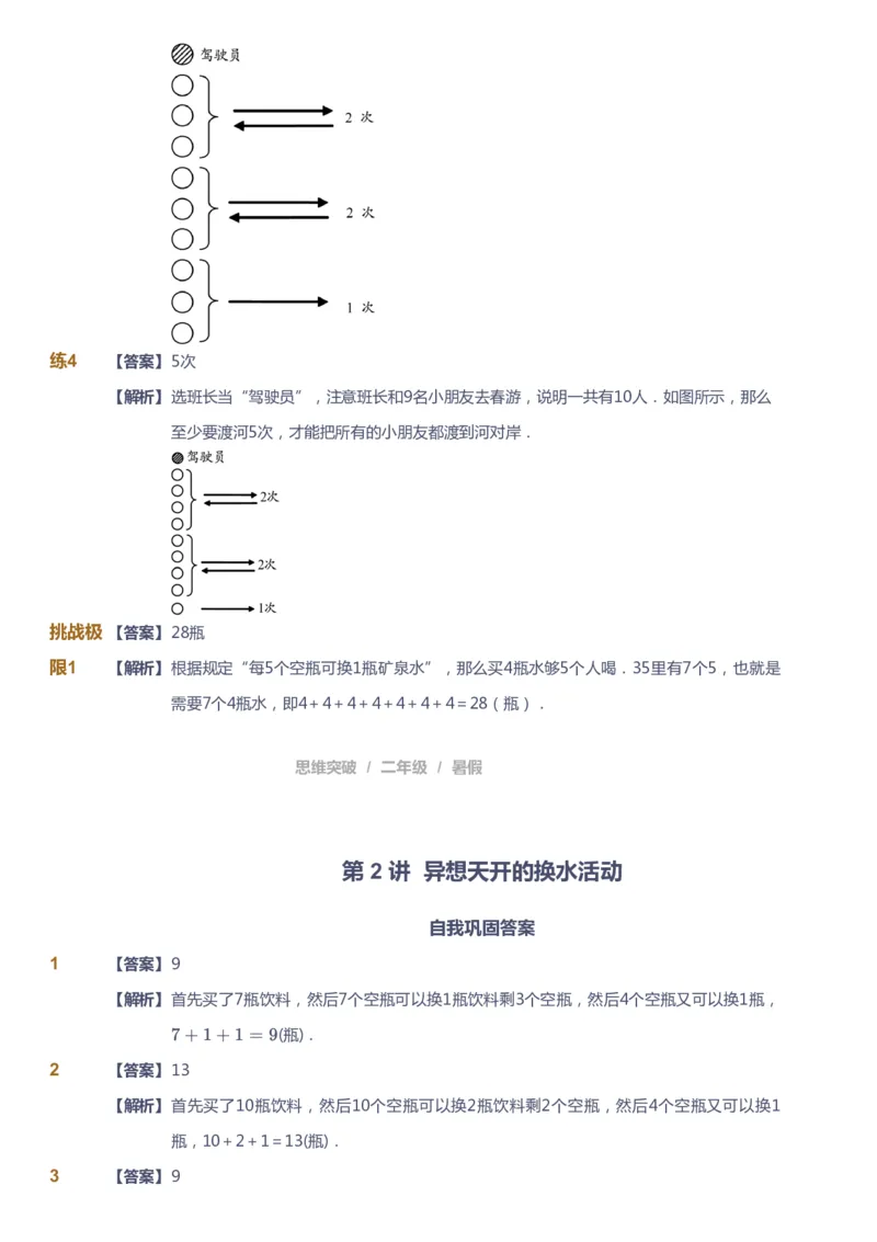 课本+自我巩固+课堂落实（答案）_《爱学习》小学初中数学和奥数资料_高斯数学爱学习课件_3奥数思维突破_高斯爱学习思维突破奥数1-6阶四季版12年级_2年级思维突破春秋寒暑课件_264