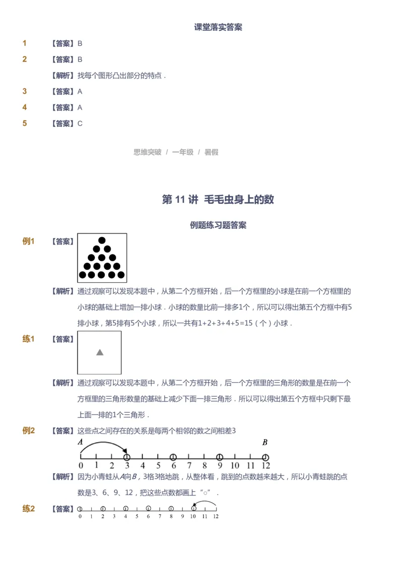 课本+自我巩固+课堂落实（答案）_《爱学习》小学初中数学和奥数资料_高斯数学爱学习课件_3奥数思维突破_高斯爱学习思维突破奥数1-6阶四季版12年级_1年级思维突破春秋寒暑课件_389
