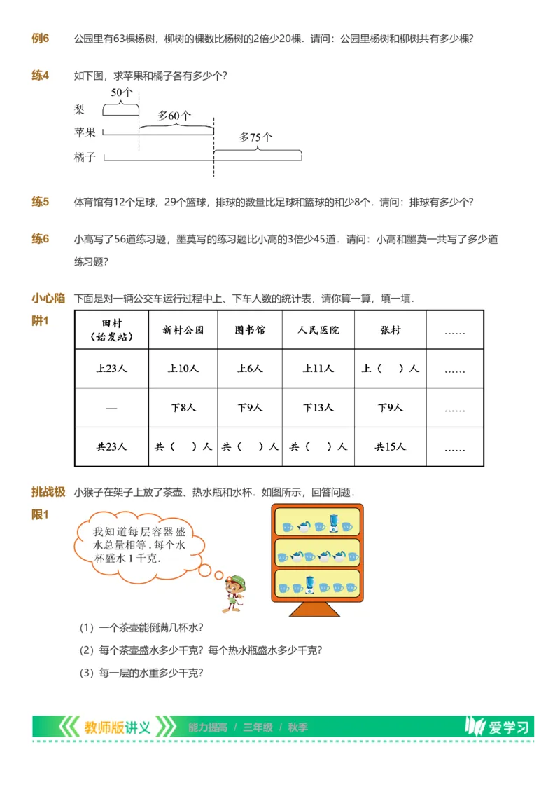 备授课-备课页_《爱学习》小学初中数学和奥数资料_高斯数学爱学习课件_11苏教小学能力提高_高斯爱学习小学数学能力提高pdf（苏教版）_2022秋爱学习数学3阶能力提高（苏教版）