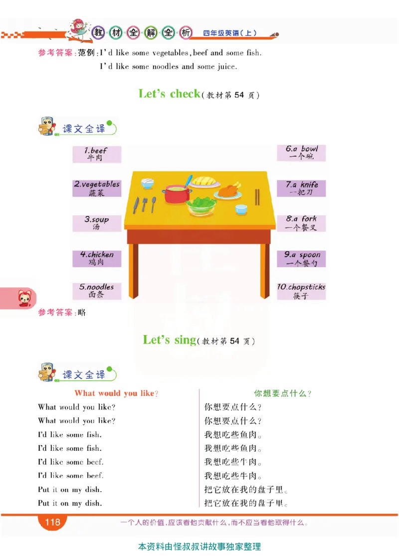 小学教材全解全析-人教数英语4上_《教材全解》小学1-6年级_《小学教材全解全析》_1-6年级上册_英语