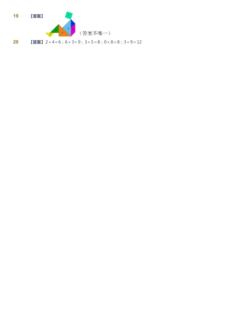 课本+自我巩固+课堂落实（答案）_《爱学习》小学初中数学和奥数资料_高斯数学爱学习课件_4奥数思维创新_一年级高斯数学思维创新_寒数学1阶思维创新