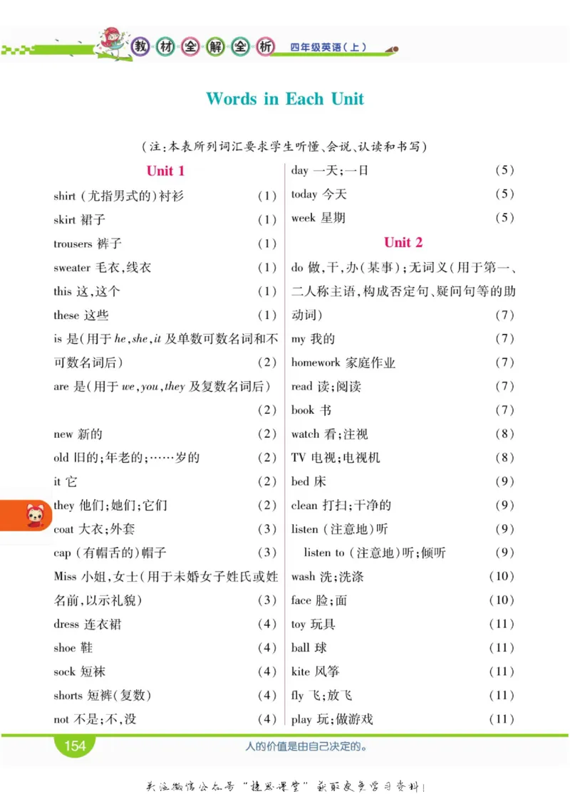 小学教材全解全析四年级上册英语冀教版_《教材全解》小学1-6年级_《小学教材全解全析》_1-6年级上册_英语