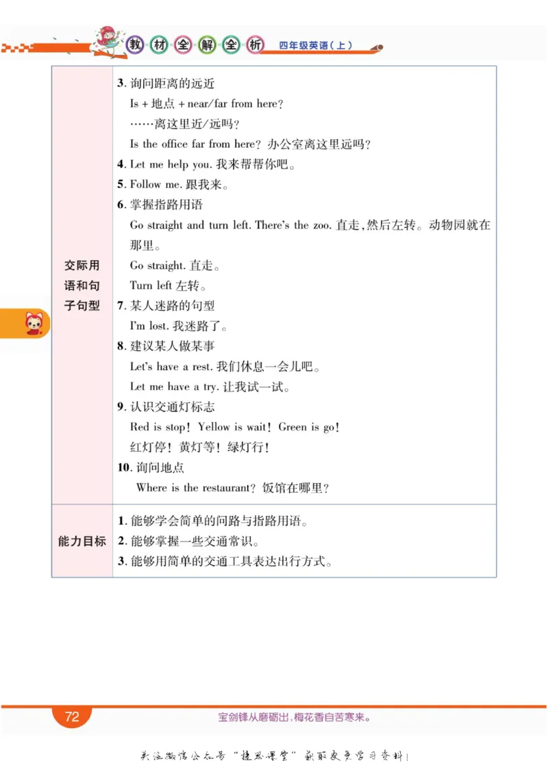 小学教材全解全析四年级上册英语冀教版_《教材全解》小学1-6年级_《小学教材全解全析》_1-6年级上册_英语