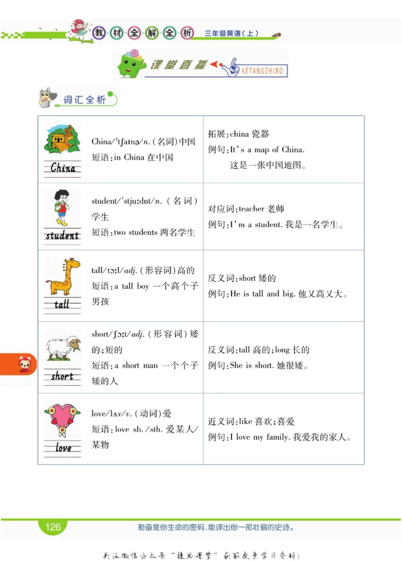 小学教材全解全析三年级上册英语冀教版_《教材全解》小学1-6年级_《小学教材全解全析》_1-6年级上册_英语