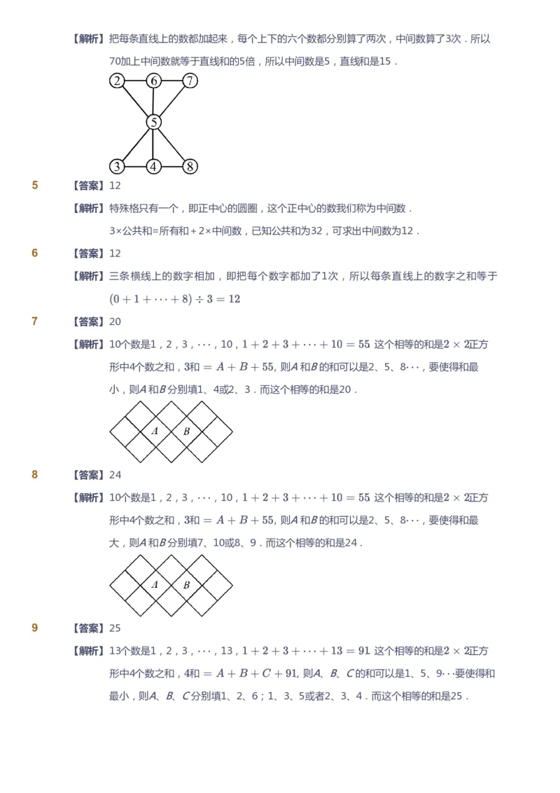 课本+自我巩固+课堂落实（答案）_《爱学习》小学初中数学和奥数资料_高斯数学爱学习课件_4奥数思维创新_四年级高斯数学思维创新_春数学4阶思维创新
