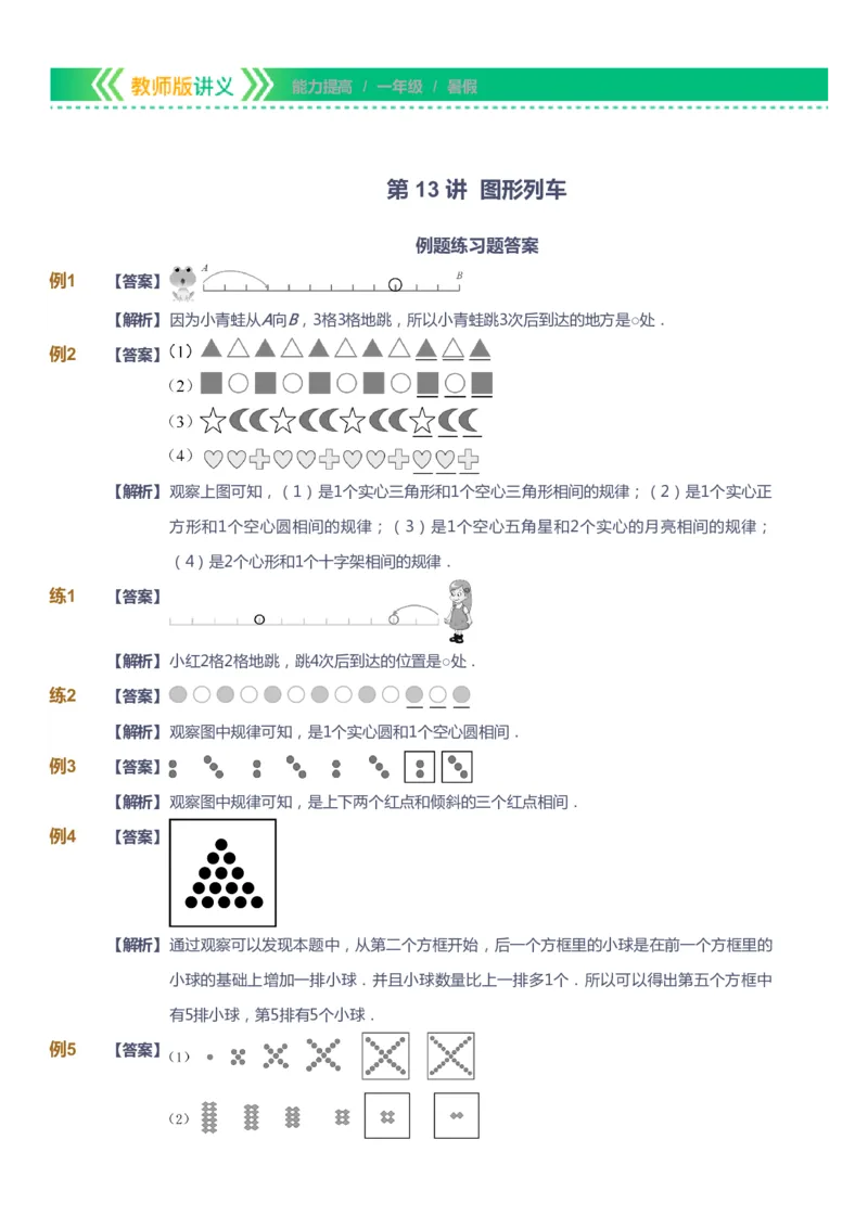 课本+自我巩固+课堂落实（答案）-gs_《爱学习》小学初中数学和奥数资料_高斯数学爱学习课件_1人教小学能力提高_1年级能力提高春秋寒暑课件_暑高斯数学1阶能力提高-gs出品