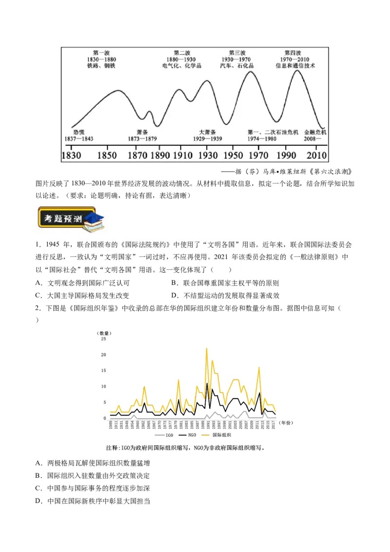 专题13世界大战与世界格局的演变（练习）（原卷版）_07高考历史_新高考复习资料_2024年新高考复习资料_二轮复习资料_2024年高考历史二轮复习讲练测（新教材新高考）_配套练习