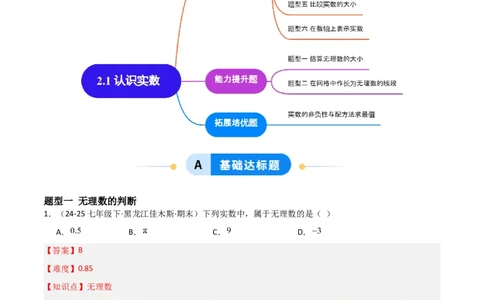2.1认识实数（题型专练）（解析版）_北师大初中数学_8上-北师大版初中数学_初中数学北师大8上-2025秋季新版_第二套推荐25_04课件+教案+学案+练习（第4套）齐全_练习