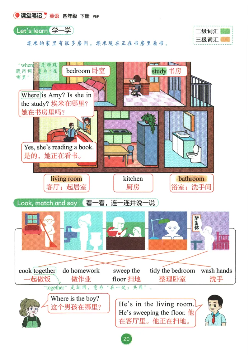 2026春《课堂笔记》英语PEP4下_4下-新英语人教PEP版（2026持续更新）_10英语笔记（全册）带音频