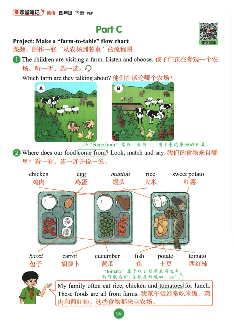 2026春《课堂笔记》英语PEP4下_4下-新英语人教PEP版（2026持续更新）_10英语笔记（全册）带音频