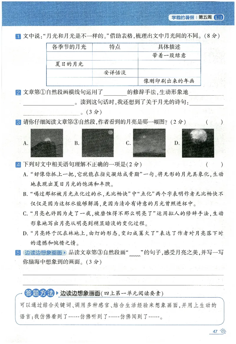 语文（三升四）学霸的暑假语文阅读集训25年_25年1-6年级语文《学霸暑假语文阅读集训》