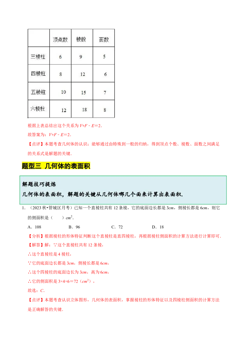 1.1生活中的立体图形（6大题型提分练）（解析版）_北师大初中数学_7上-北师大版初中数学_7上-初中数学北师大（2024新版）持续更新_03课件+练习