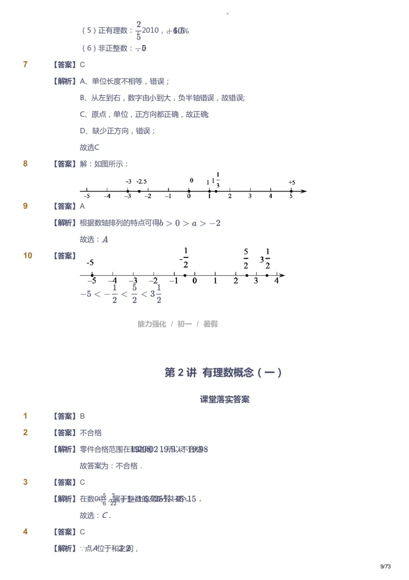 课本+自我巩固+课堂落实（答案）_《爱学习》小学初中数学和奥数资料_高斯数学爱学习课件_10北师初中能力强化_初一高斯数学能力强化（北师）_暑7阶课件+电子书