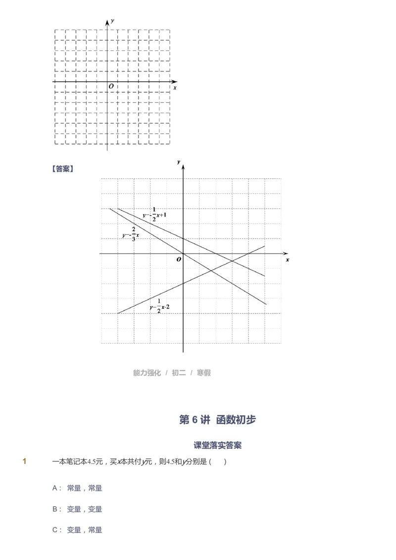 课本+自我巩固+课堂落实（答案）_《爱学习》小学初中数学和奥数资料_高斯数学爱学习课件_6人教初中能力强化_初二高斯数学能力强化_初二数学能力强化_寒数学8阶能力强化