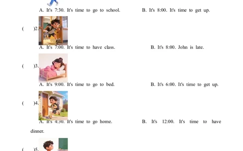 Unit3第5课时PartBLet&rsquo;slearn&Lookandsay(分层作业)英语人教PEP版四年级下册（新教材）_4下-新英语人教PEP版（2026持续更新）_01课件+教案+学习任务单+练习（更新完第4单元）_4分层作业
