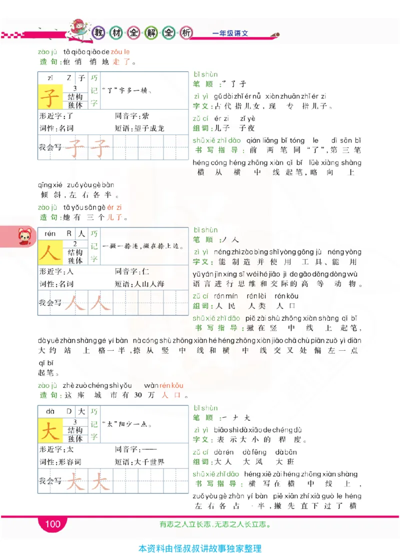 小学教材全解全析-语文1上_《教材全解》小学1-6年级_《小学教材全解全析》_1-6年级上册_语文