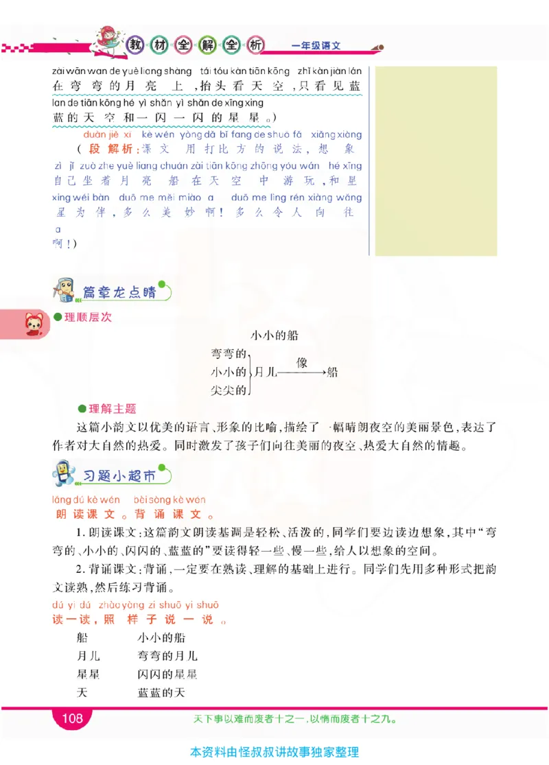 小学教材全解全析-语文1上_《教材全解》小学1-6年级_《小学教材全解全析》_1-6年级上册_语文