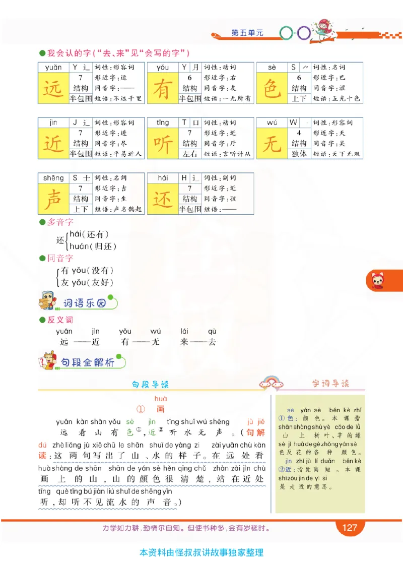 小学教材全解全析-语文1上_《教材全解》小学1-6年级_《小学教材全解全析》_1-6年级上册_语文