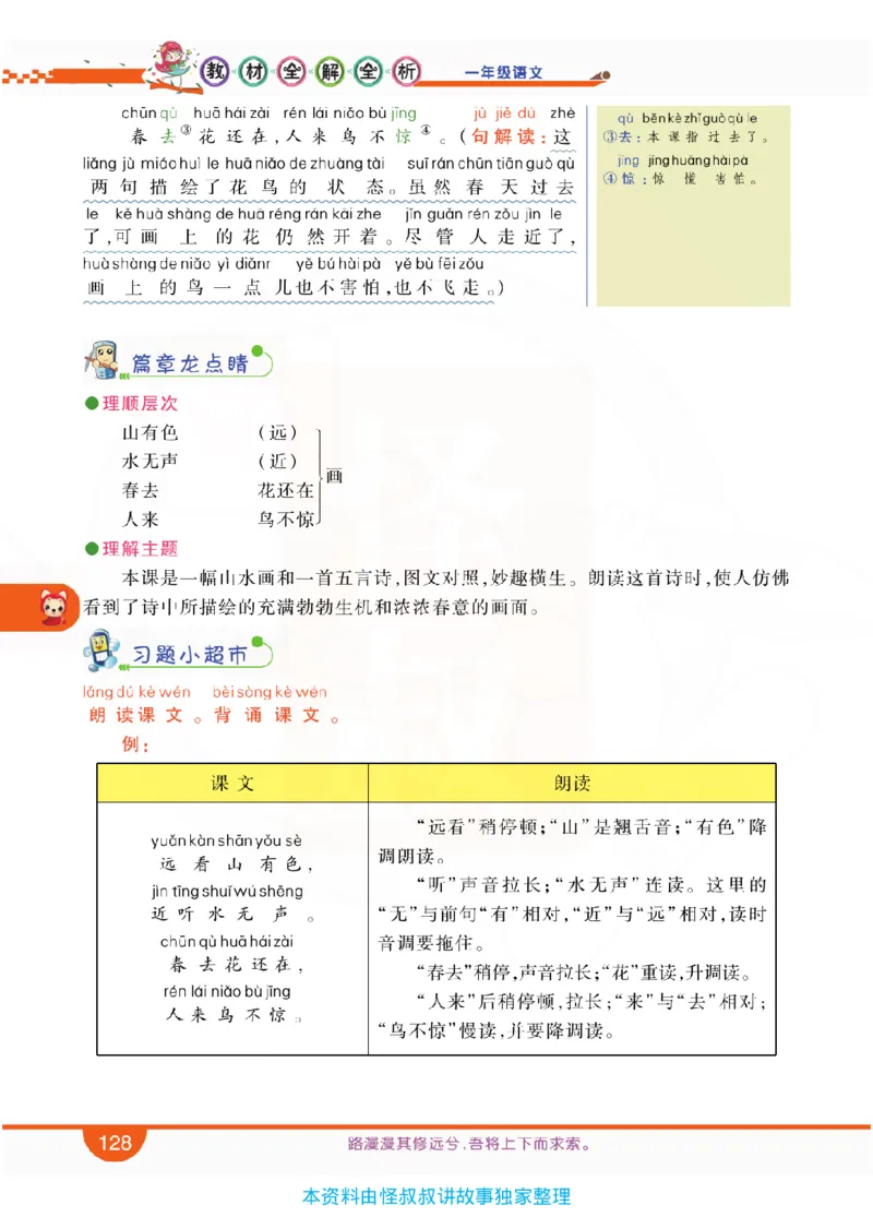 小学教材全解全析-语文1上_《教材全解》小学1-6年级_《小学教材全解全析》_1-6年级上册_语文