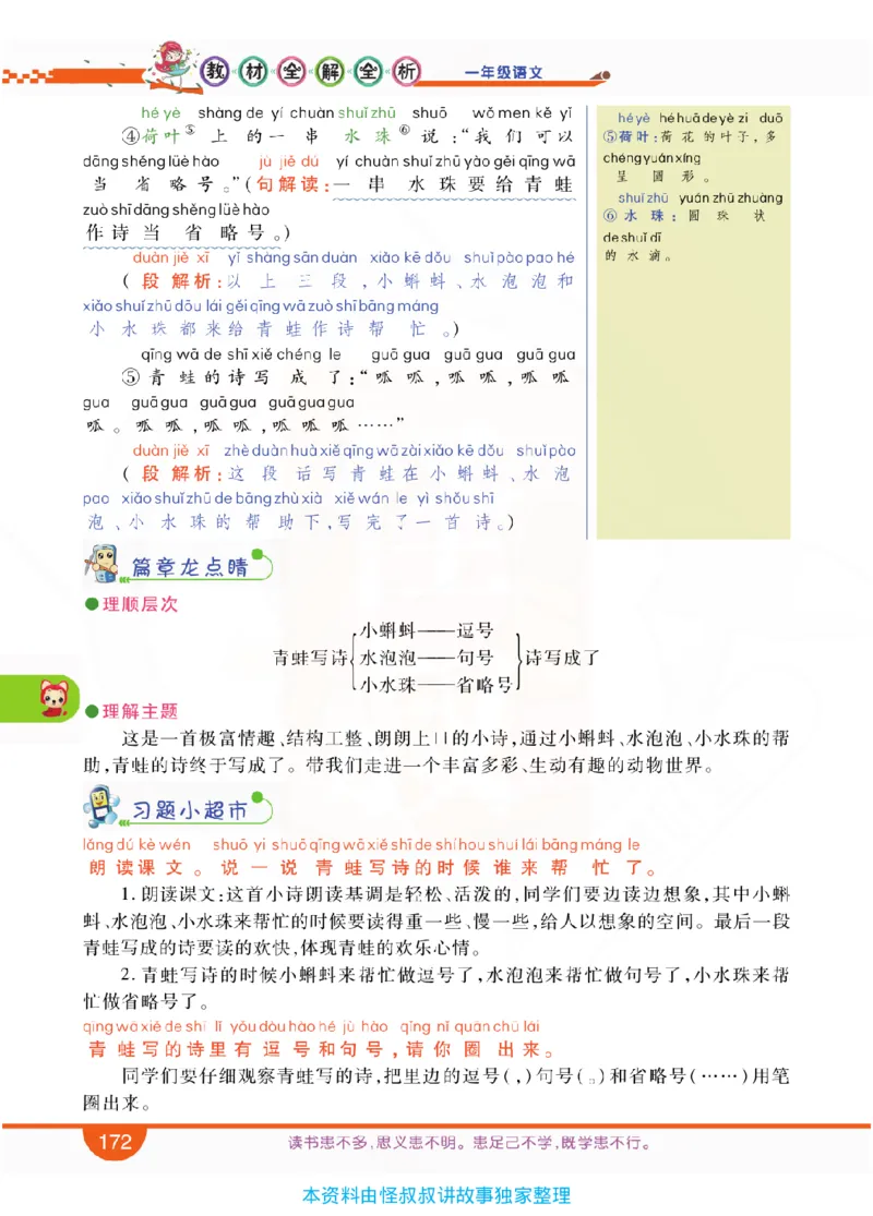 小学教材全解全析-语文1上_《教材全解》小学1-6年级_《小学教材全解全析》_1-6年级上册_语文