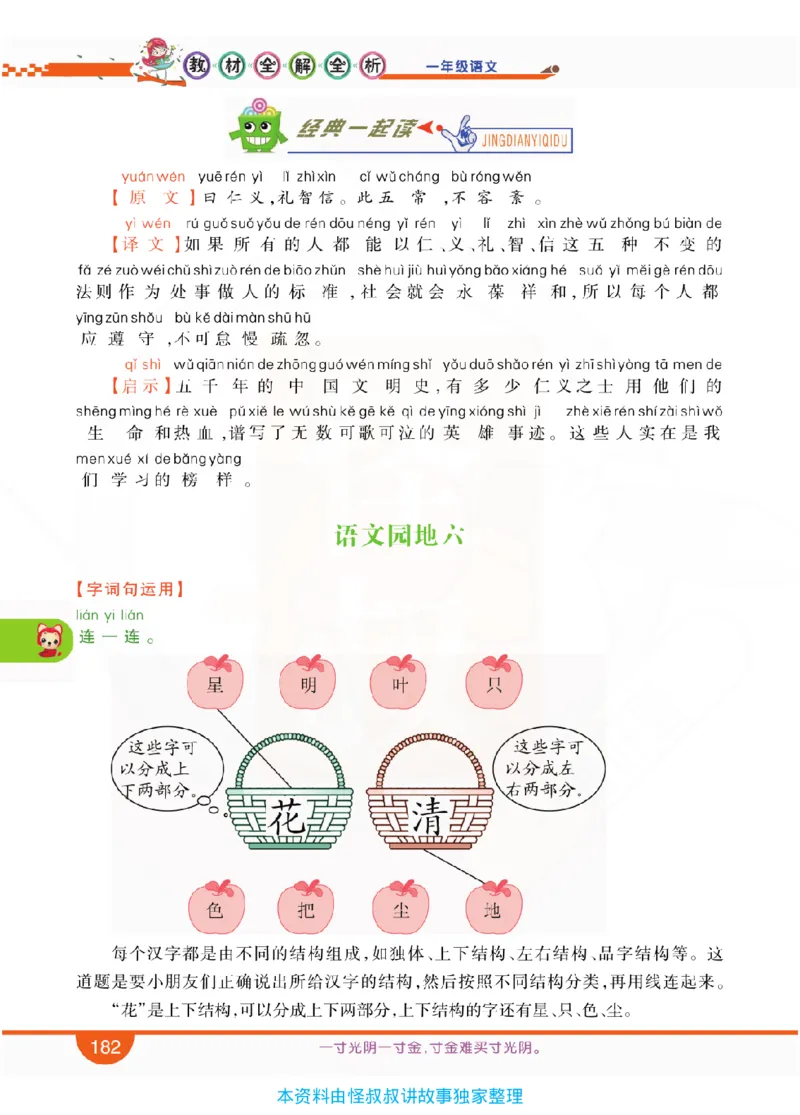 小学教材全解全析-语文1上_《教材全解》小学1-6年级_《小学教材全解全析》_1-6年级上册_语文