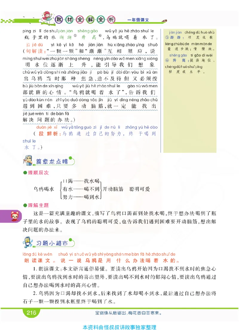 小学教材全解全析-语文1上_《教材全解》小学1-6年级_《小学教材全解全析》_1-6年级上册_语文