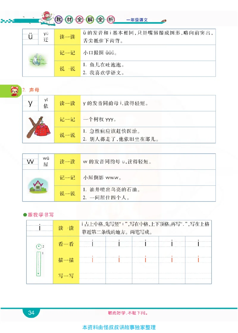 小学教材全解全析-语文1上_《教材全解》小学1-6年级_《小学教材全解全析》_1-6年级上册_语文