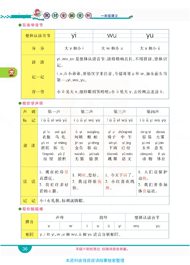 小学教材全解全析-语文1上_《教材全解》小学1-6年级_《小学教材全解全析》_1-6年级上册_语文
