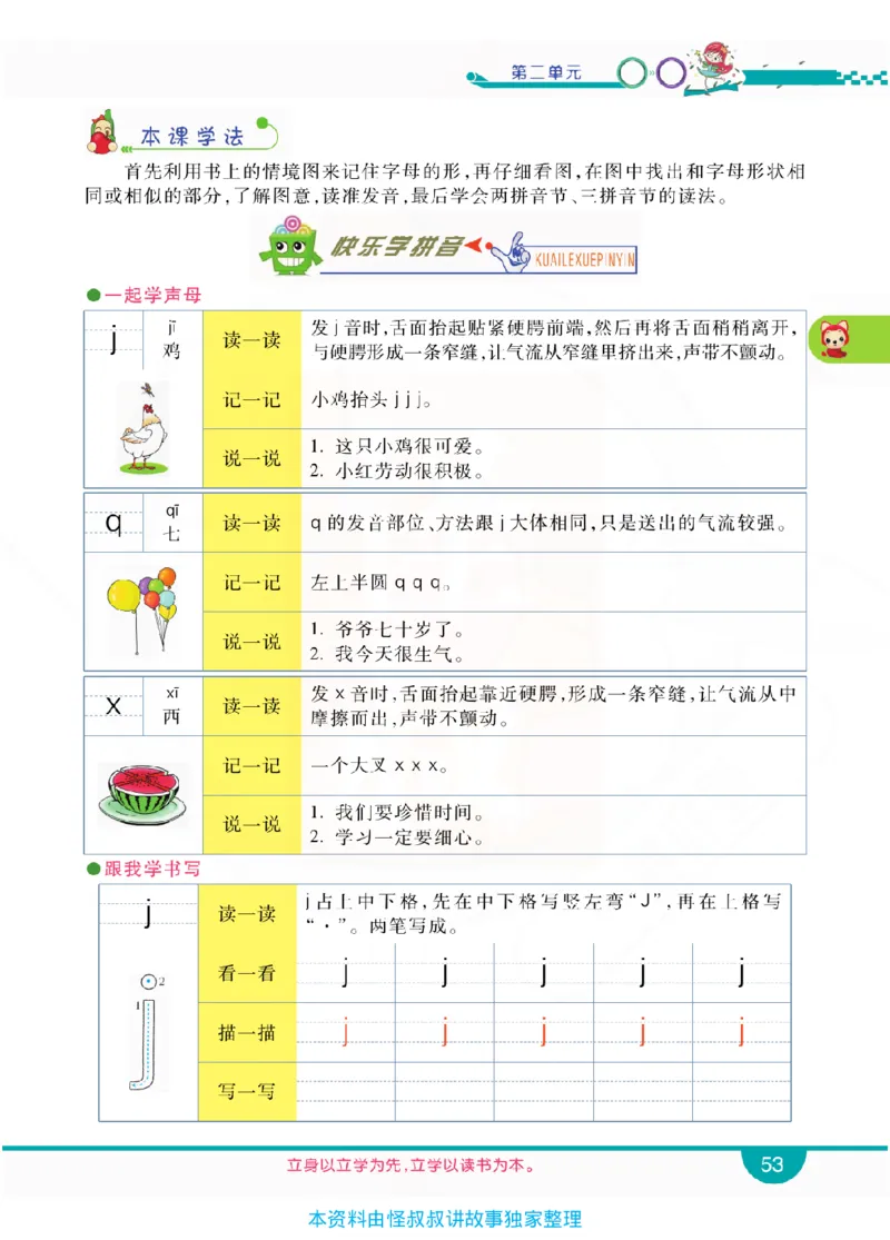小学教材全解全析-语文1上_《教材全解》小学1-6年级_《小学教材全解全析》_1-6年级上册_语文