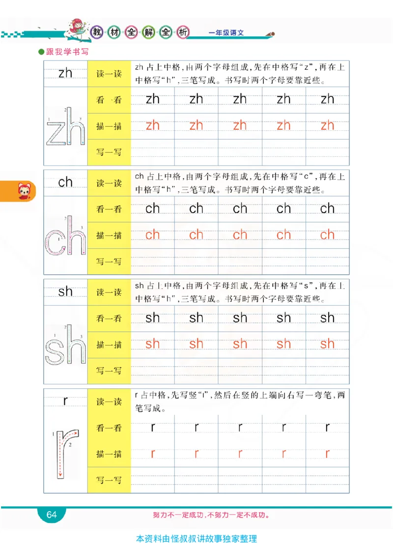 小学教材全解全析-语文1上_《教材全解》小学1-6年级_《小学教材全解全析》_1-6年级上册_语文