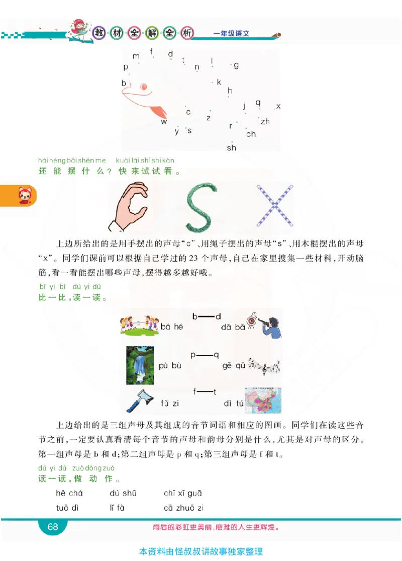 小学教材全解全析-语文1上_《教材全解》小学1-6年级_《小学教材全解全析》_1-6年级上册_语文