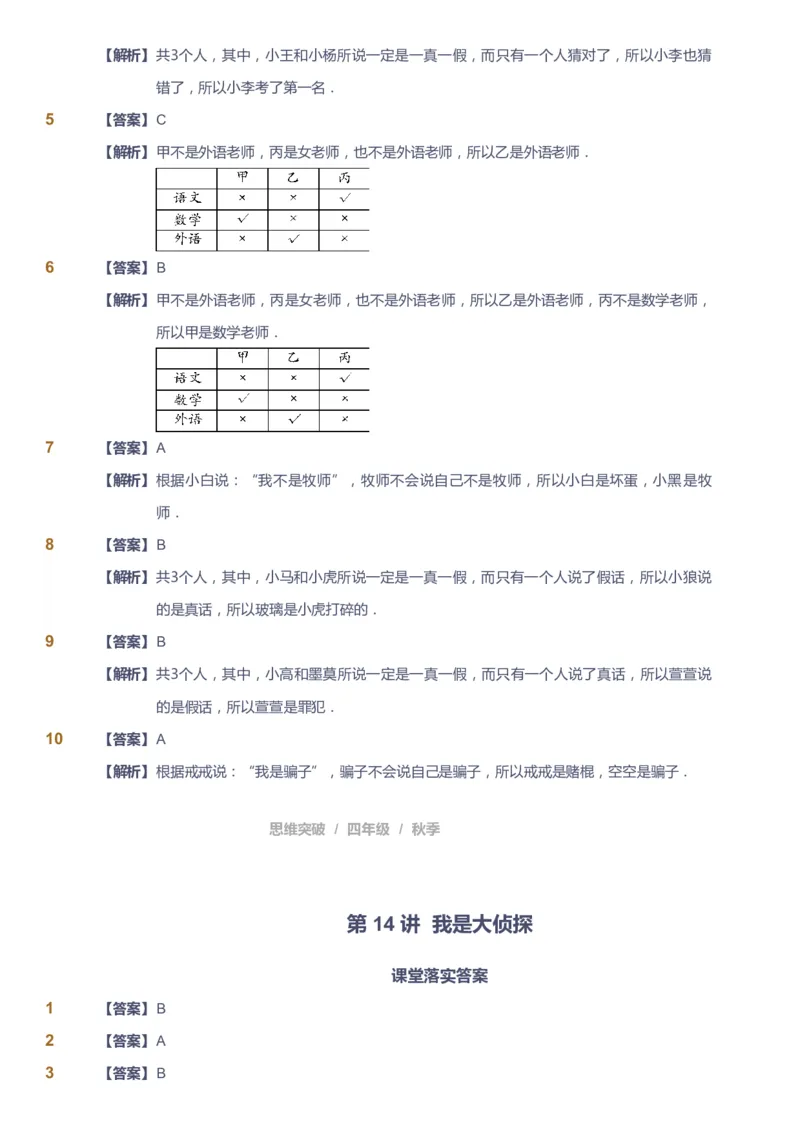 课本+自我巩固+课堂落实（答案）_《爱学习》小学初中数学和奥数资料_高斯数学爱学习课件_3奥数思维突破_高斯爱学习思维突破奥数1-6阶四季版34年级_4年级思维突破春秋寒暑课件_485