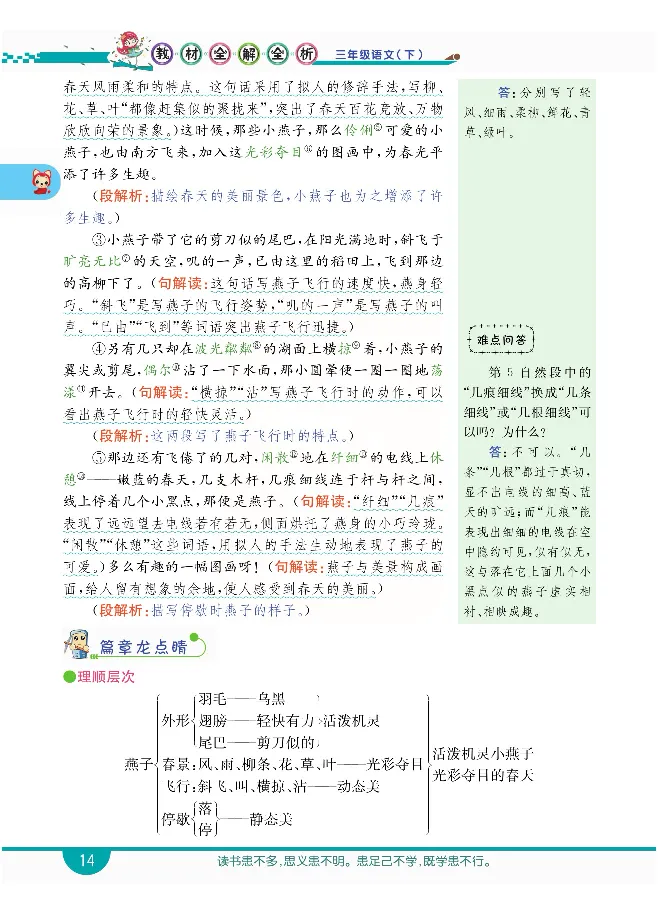 小学教材全解全析-语文3下_《教材全解》小学1-6年级_《小学教材全解全析》_1-6年级下册_语文