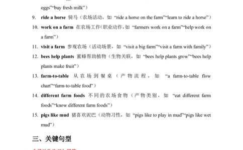 2026春人教版英语四下单元重点知识Unit5_4下-新英语人教PEP版（2026持续更新）_08知识清单（全册）_08.单元重点知识