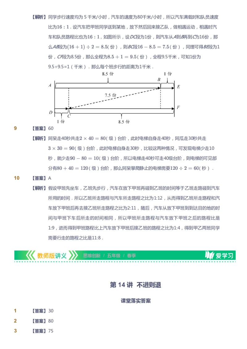 课本+自我巩固+课堂落实（答案）_《爱学习》小学初中数学和奥数资料_高斯数学爱学习课件_4奥数思维创新_五年级高斯数学思维创新_春数学5阶思维创新