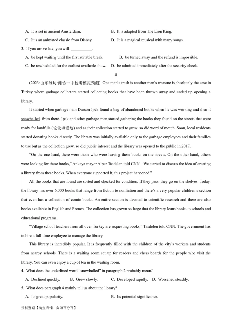 专题12阅读理解之说明文-2024年高考英语二轮热点题型归纳与变式演练（新高考通用）（解析版）_03高考英语_新高考复习资料_2024年新高考资料_二轮复习资料_教师版（含答案解析）