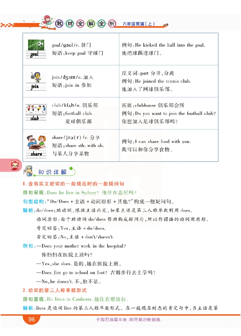 小学教材全解全析-人教数英语6上_《教材全解》小学1-6年级_《小学教材全解全析》_1-6年级上册_英语