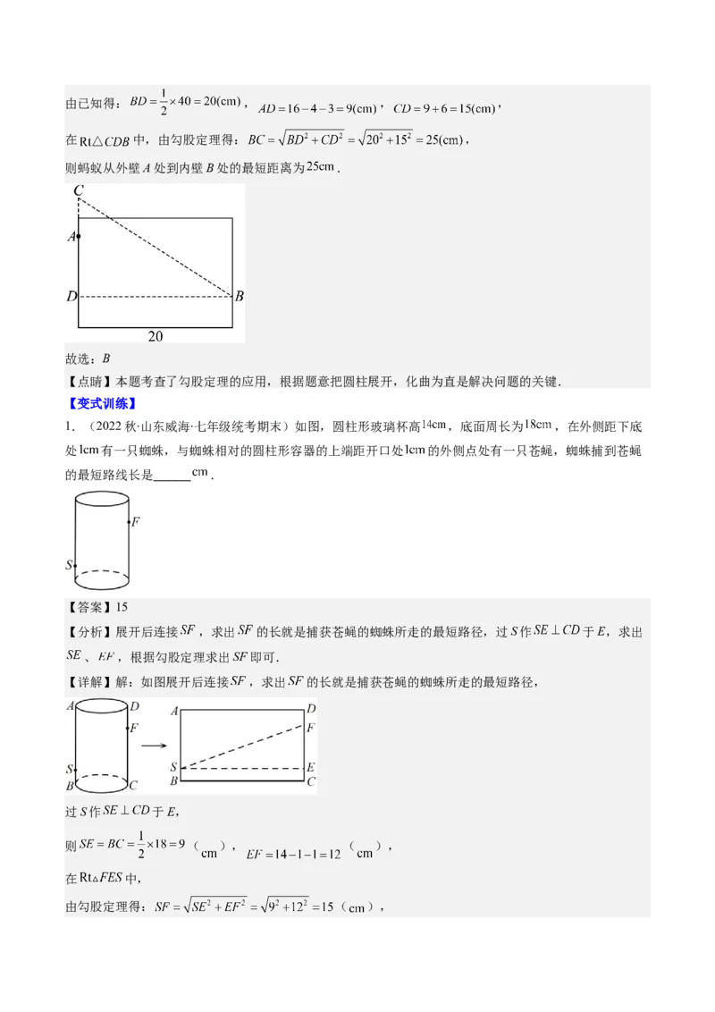 1.5讲易错易混集训：利用勾股定理求解易错（解析版）_北师大初中数学_8上-北师大版初中数学_旧版_05习题试卷_帮课堂2023-2024学年八年级数学上册同步学与练（北师大版）