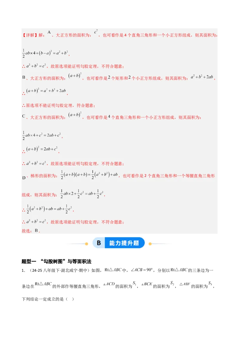 1.1探索勾股定理（题型专练）（教师版）_北师大初中数学_8上-北师大版初中数学_初中数学北师大8上-2025秋季新版_第二套推荐25_04课件+教案+学案+练习（第4套）齐全_练习