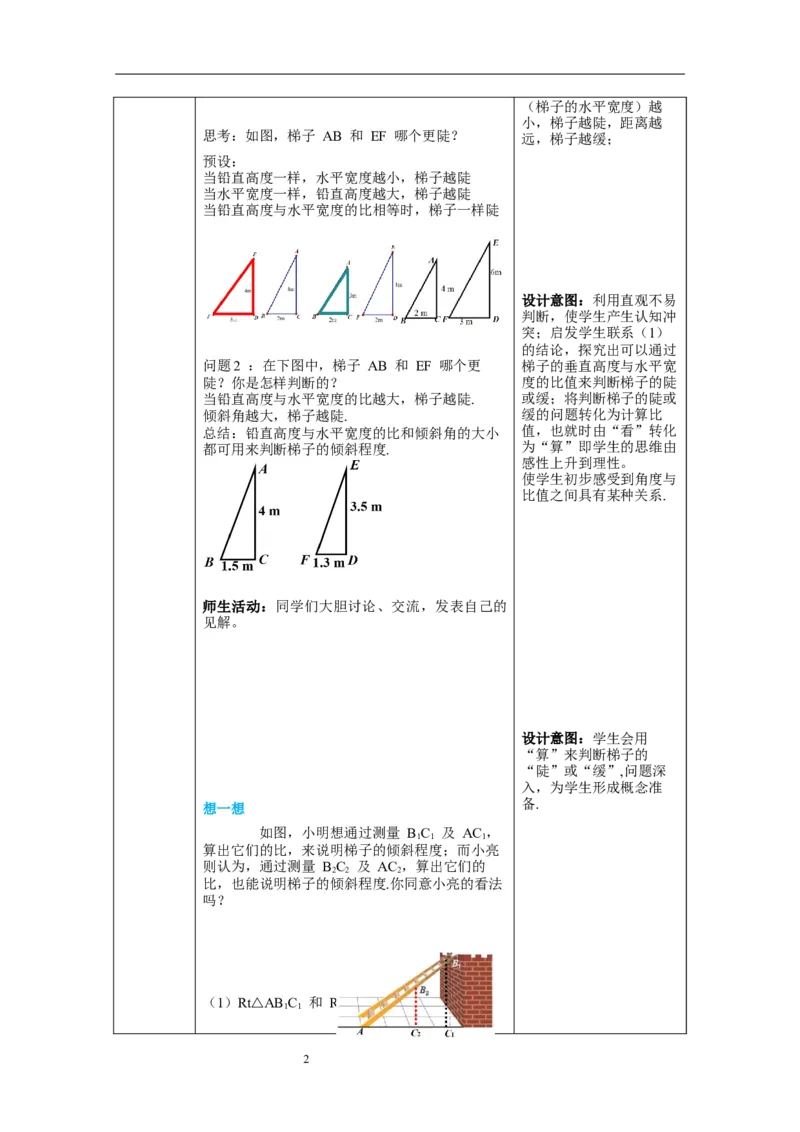 1.1第1课时正切与坡度教案_北师大初中数学_9下-北师大版初中数学_01课件+教案+学案新课标_教案_1.BS九下第一章直角三角形的边角关系