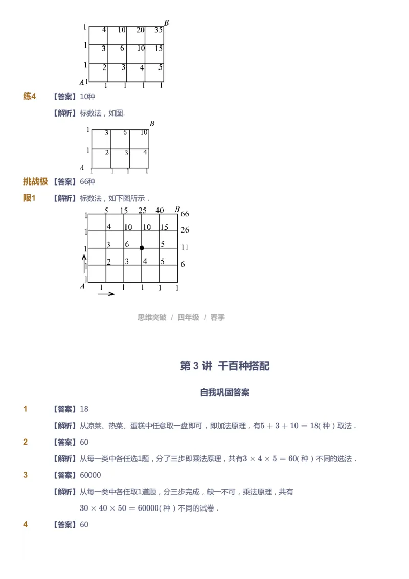 课本+自我巩固+课堂落实（答案）_《爱学习》小学初中数学和奥数资料_高斯数学爱学习课件_3奥数思维突破_高斯爱学习思维突破奥数1-6阶四季版34年级_4年级思维突破春秋寒暑课件_415