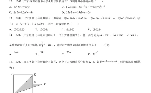 1.7整式的除法-七年级数学下册《考点&bull;题型&bull;技巧》精讲与精练高分突破（北师大版）_北师大初中数学_7下-北师大版初中数学_7下-初中数学北师大版（旧版）赠送_06专项讲练