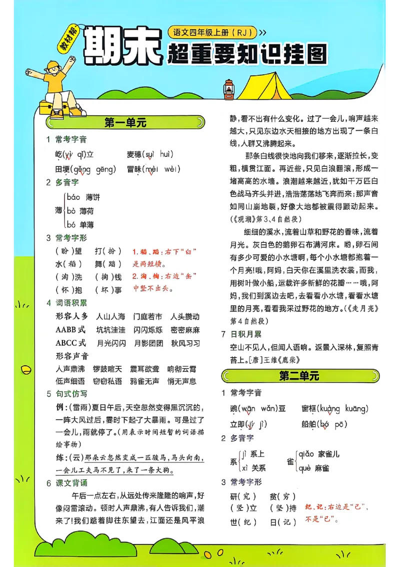 四年级语文人教版上册25秋《教材帮》期末知识挂图_25秋《教材帮练习帮》系列_25秋1-5年级语文上册《教材帮》（完整版）_四年级语文人教版上册25秋《教材帮》